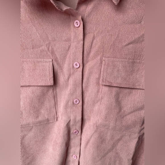 Women New Dusty pink corduroy shirt - Picture 5 of 6
